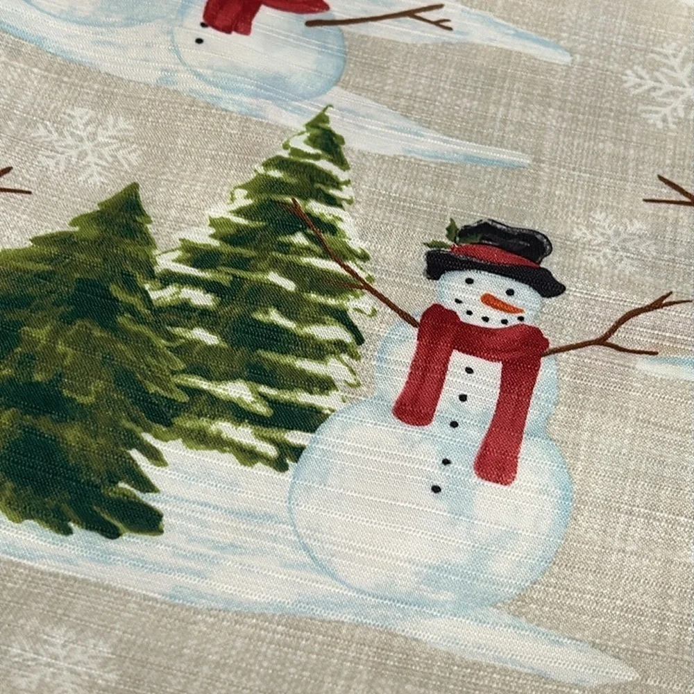 St Nicholas Square Yuletide Snowman Tablecloth
